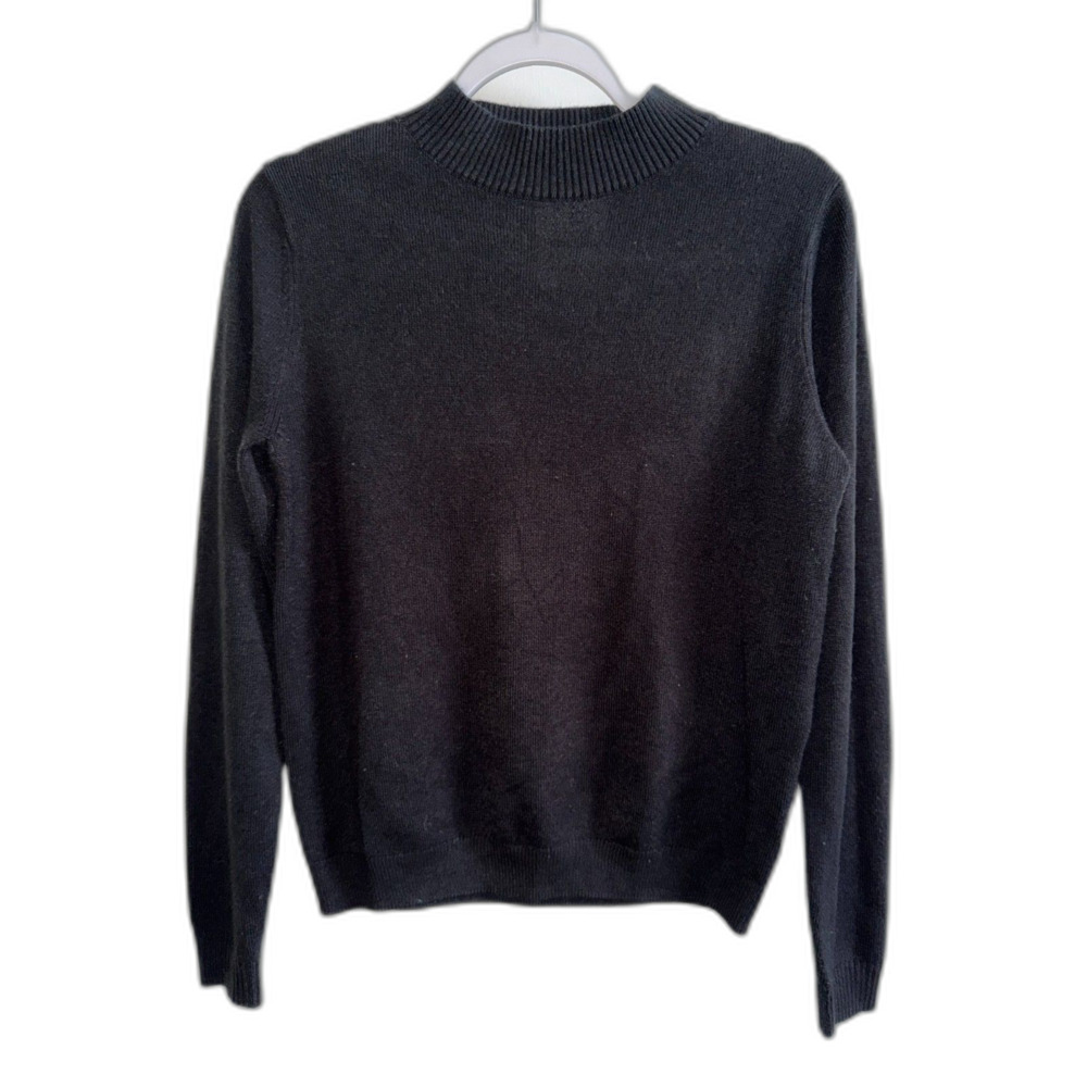 Collusion Womens Black Mock Neck Knit Sweater Size US 10 Acrylic Pullover